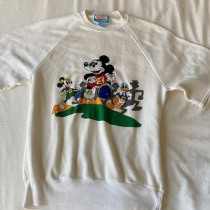 Vintage white Mickey Mouse short sleeve sweater shirt
